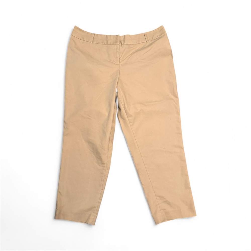 Lane Bryant Beige Cropped Pants Sz 18 Stains on Rear Left Leg